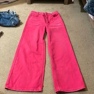 Urban Outfitters BDG pink high and wide jeans